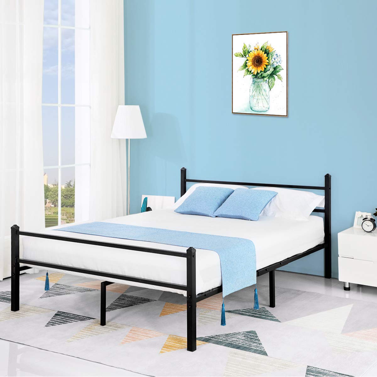Amazon.com: GreenForest Queen Bed Frame Heavy Duty with Square