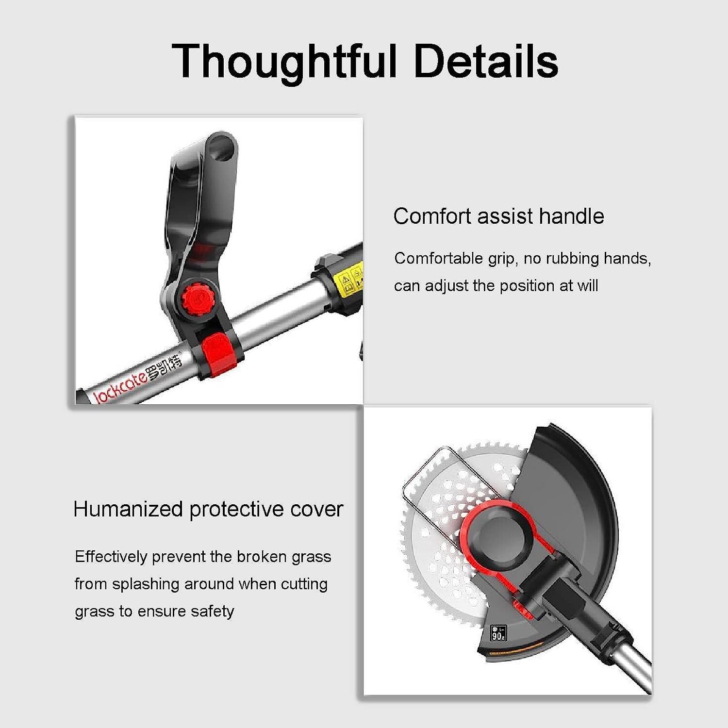 Portatile in Mano Diserbatrice Leggera a Testa Rotante con Impugnatura Retrattile con Batteria da 20 V / 4,0 Ah 2 Lame Rasaerba Portatile Trimmer Manuale da Giardino Elettrico