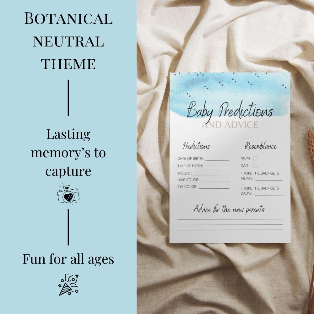 Baby Shower Games - 6 Game Bundle - Eucalyptus, Jungle, Safari, Baby Boy, Baby Girl - 10 Guests Pack (Baby Boy) - Image 4