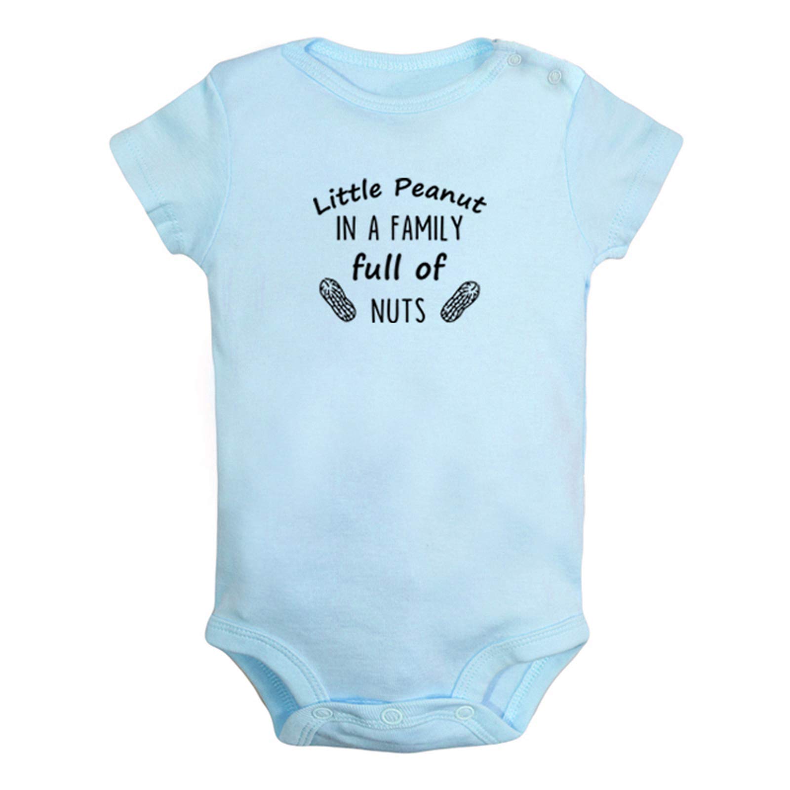 iDzn Little Peanut In A Family Full of Nuts Funny Rompers, Newborn Baby Bodysuits, Infant Jumpsuits, Baby Unisex Novelty Outfits