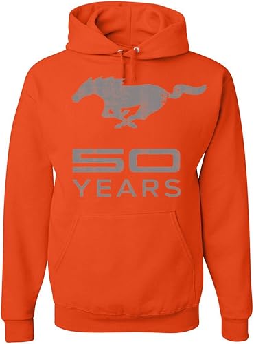 Miniatura 2 de Tee Hunt Ford Mustang - Sudadera con capucha de aniversario de 50 años con licencia de Ford Fan Mach1 Boss 302 GT Shelby American Muscle Car, Negro -