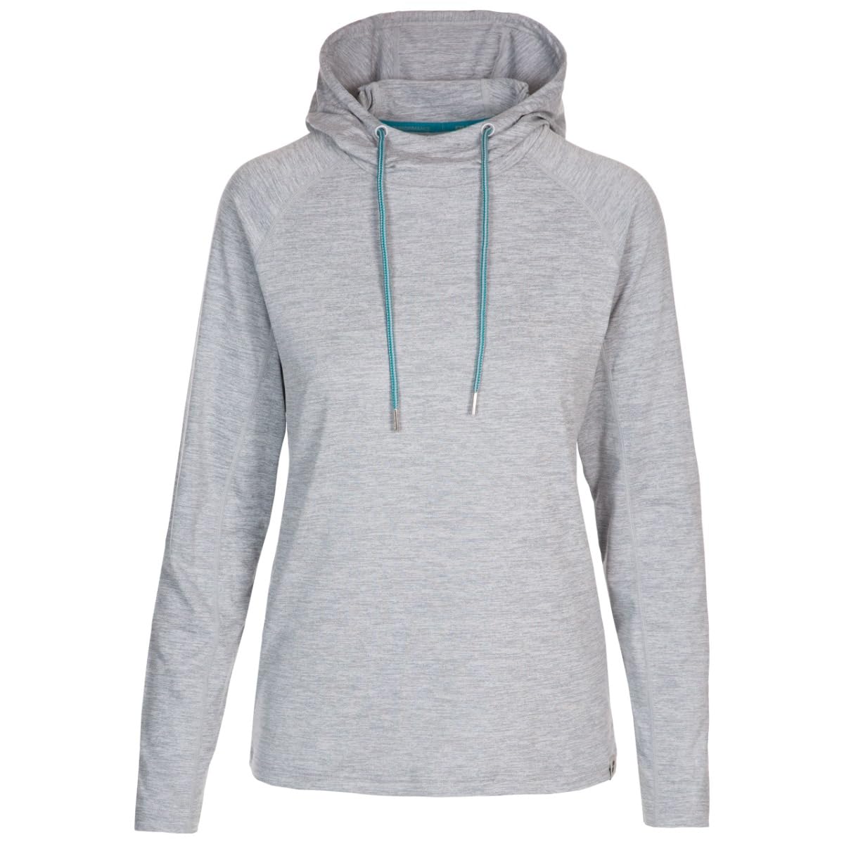 Trespass Womens Hoodie Hattie - Long Sleeved, Rear Zip Pocket, Contrast Inner Binding, Reflective Logos, Grown-On Hood, Dual String Pulleys, Knitted Fabric