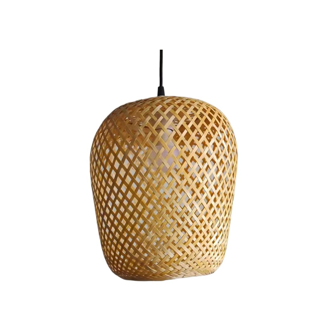 Suspension bambou tressé luminaire moderne de style campagnard pour une salle à manger nature