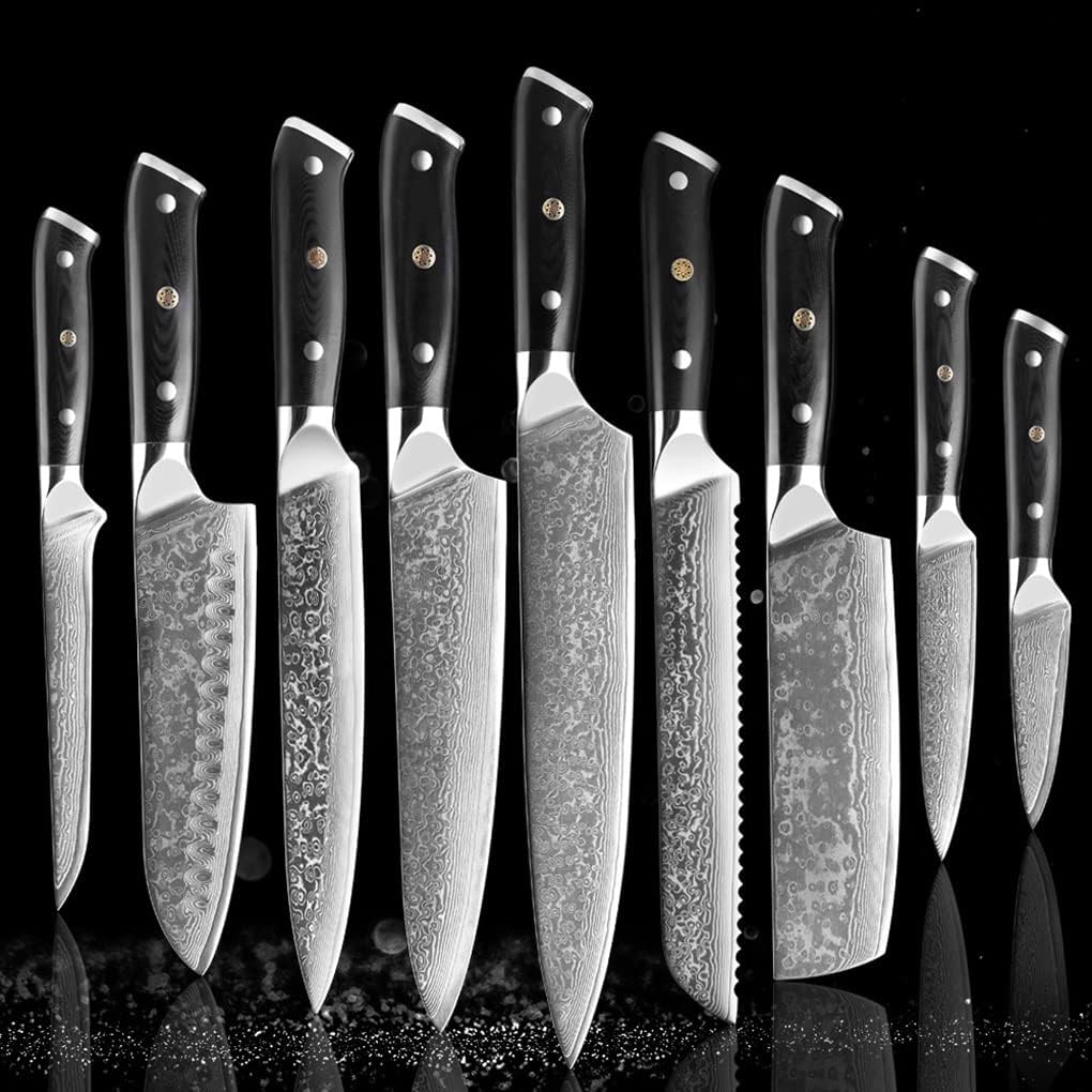 Set Cuchillos Cocina 9 Piezas Acero Inoxidable