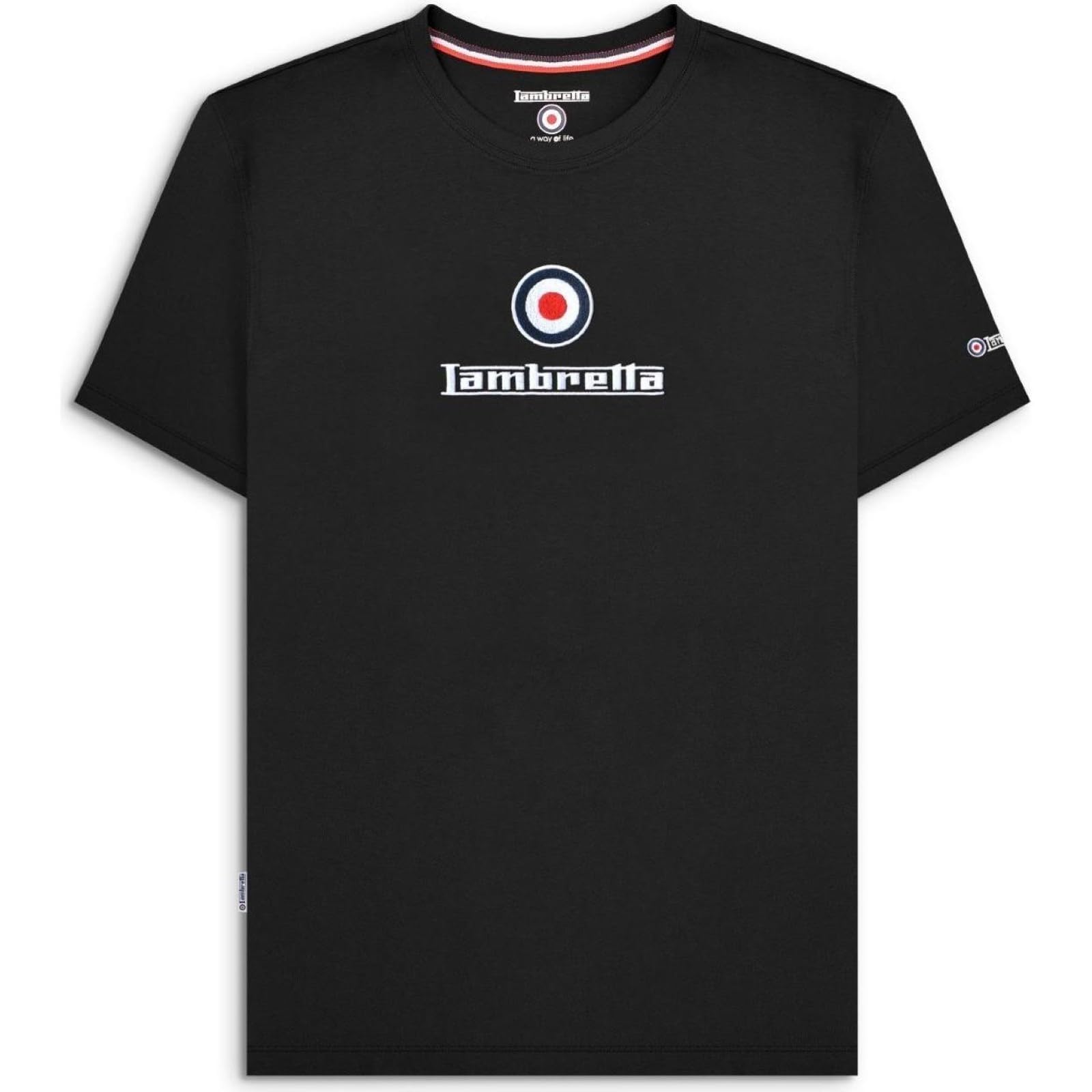 Lambretta Mens Embroidered Target T Shirt (UK, Alpha, 4XL, Regular, Regular, Navy)