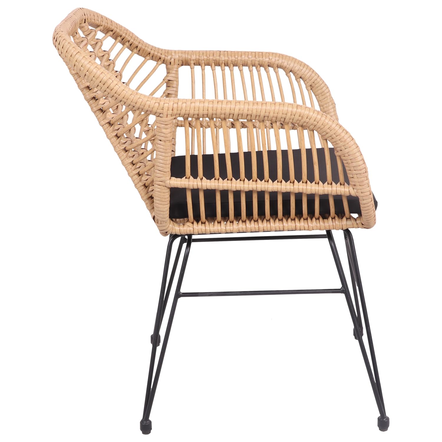 Happy Garden Set di 2 poltrone Cinta in Rattan Sintetico con Cuscini, Resistenti ai Raggi UV e idrorepellenti