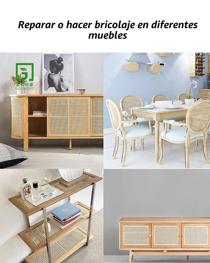 Feyart Rollo de Rejilla de Caña de Ratán Natural Sin Blanquear, Malla de Caña con Patrón Hexagonal 50 x 100 cm - Renovación de Muebles, Proyectos de Bricolaje, Decoración del Hogar