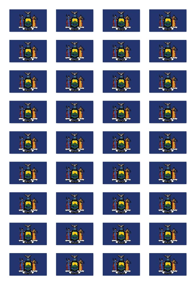 Pegatinas de 25 x 15 mm, 36 unidades, bandera de Estados Unidos de América/Estados Unidos, Estado de Nueva York, US-NY, para coche, ordenador portátil y más