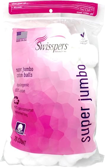 Swisspers Super Jumbo Cotton Balls 70 ea Pack of 1010