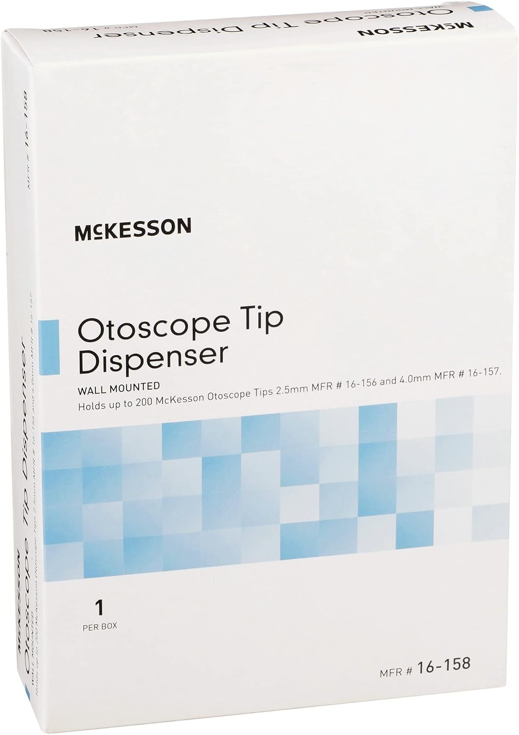 McKesson Otoscope Tips Dispenser, Wall Mounted, Plastic, Semi-Transparent Front Inventory Window, Easy-to-Mount - 5.5 in x 8 in, 1 Count