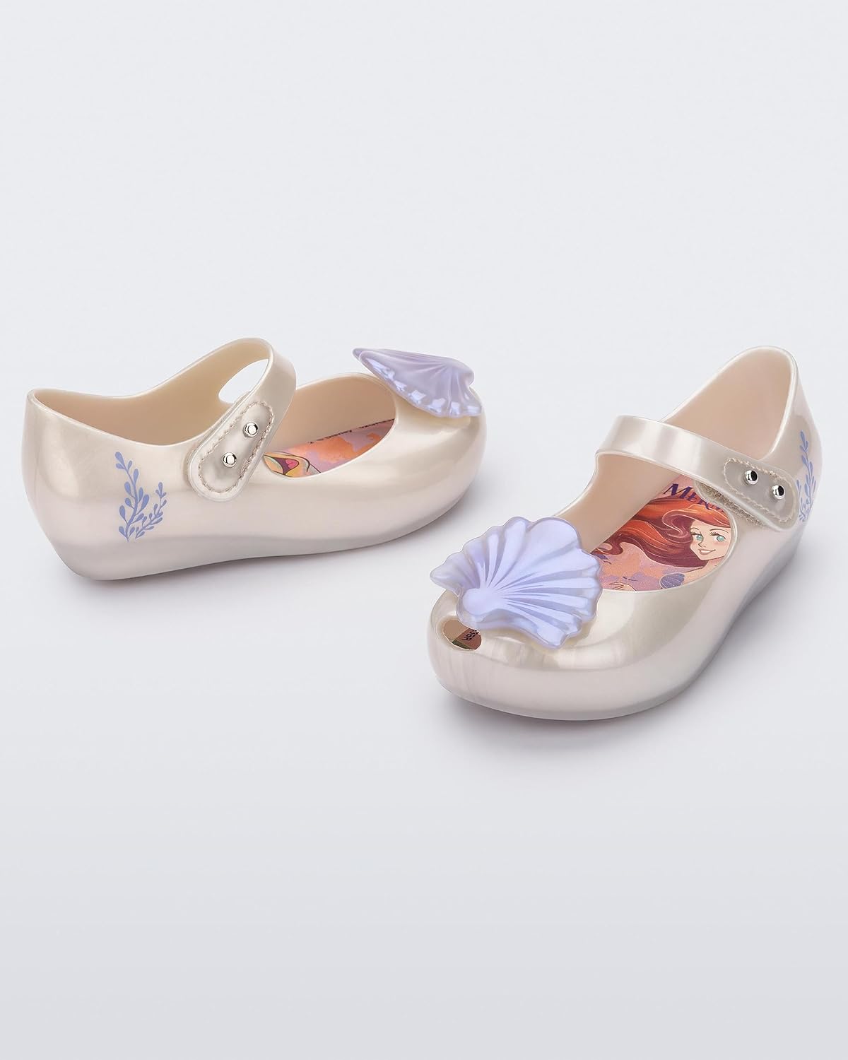 mini melissa Ultragirl Collection Mary Jane Flats for Toddlers and Babies - Comfortable & Cute Peep Toe Jelly Flat Shoes with Transparent Upper and Small Bow for Little Girls
