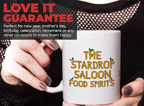 Miniatura 7 de Bubble Hugs Taza de café para videojuegos The Stardrop Saloon Food Spirits - Farming Country Adventure Gaming Gamer Stardew Pelican Town 11 onzas,