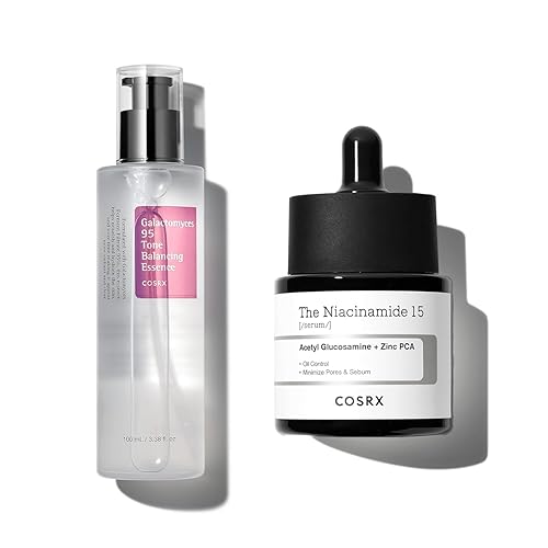COSRX Rutina de cuidado de la piel matutina: Esencia diaria esencial de equilibrio de galactomyces y niacinamida 15% suero para mejorar la piel