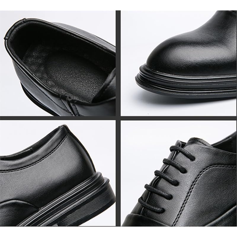 Men's Classic Lace-Up Oxford Dress Shoes Low Top Leather Retro Comfortable Business Derby Shoes4