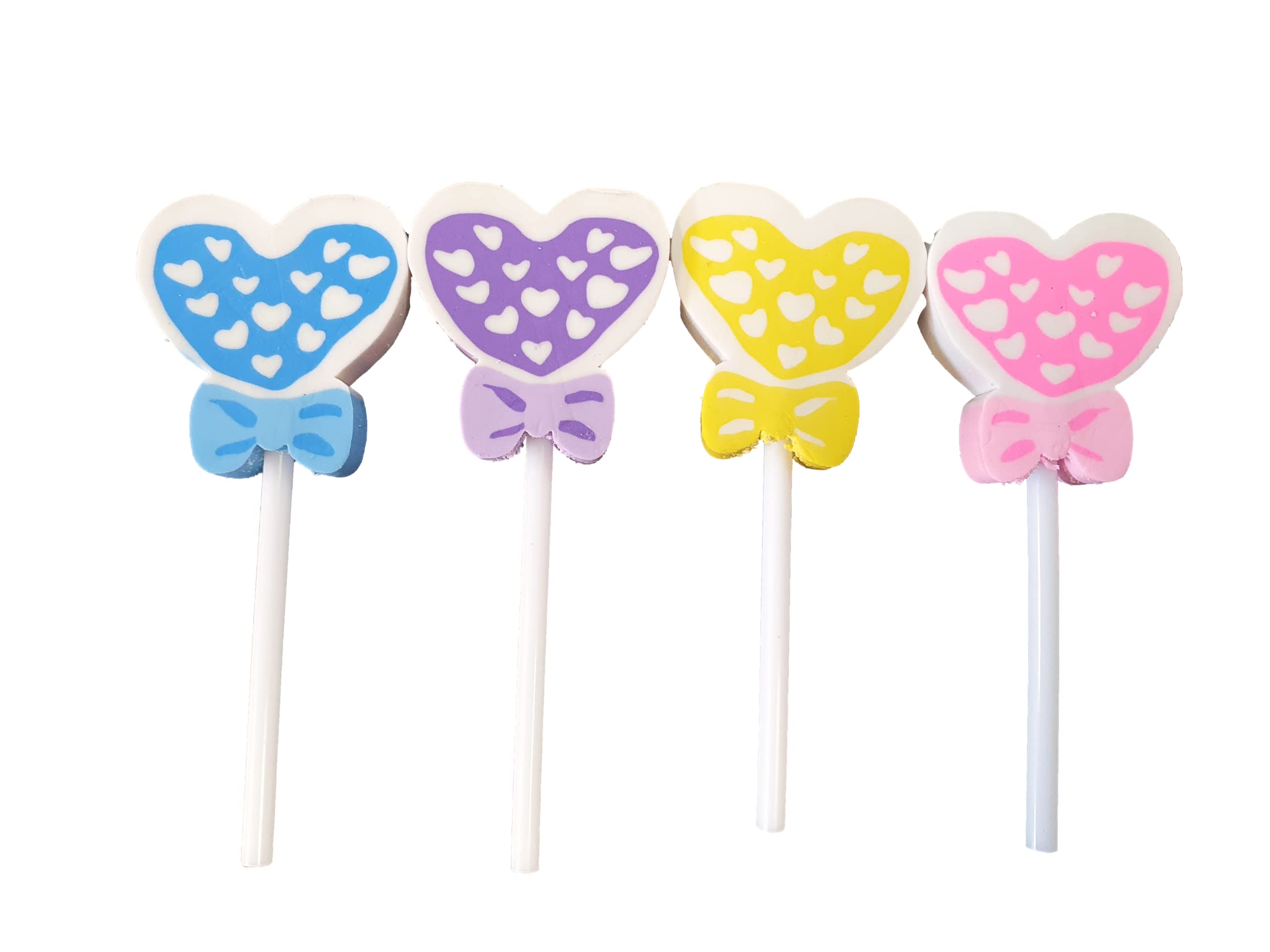 3 x Cute Lollipop Pencil Rubber Erasers School Office Stationery Kid Children