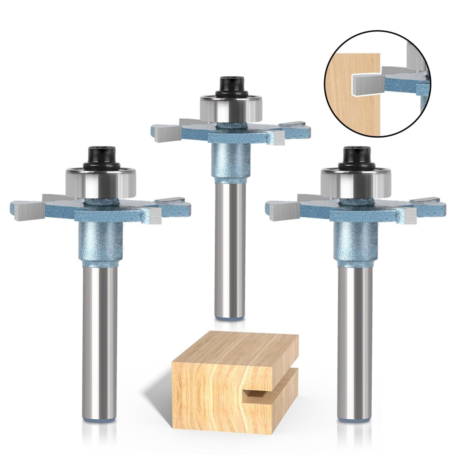 Fresa per incastri maschio-femmina, Punte for legno, gambo da 1/4 pollici, 6 mm, pezzi(6x36.7x3mm)