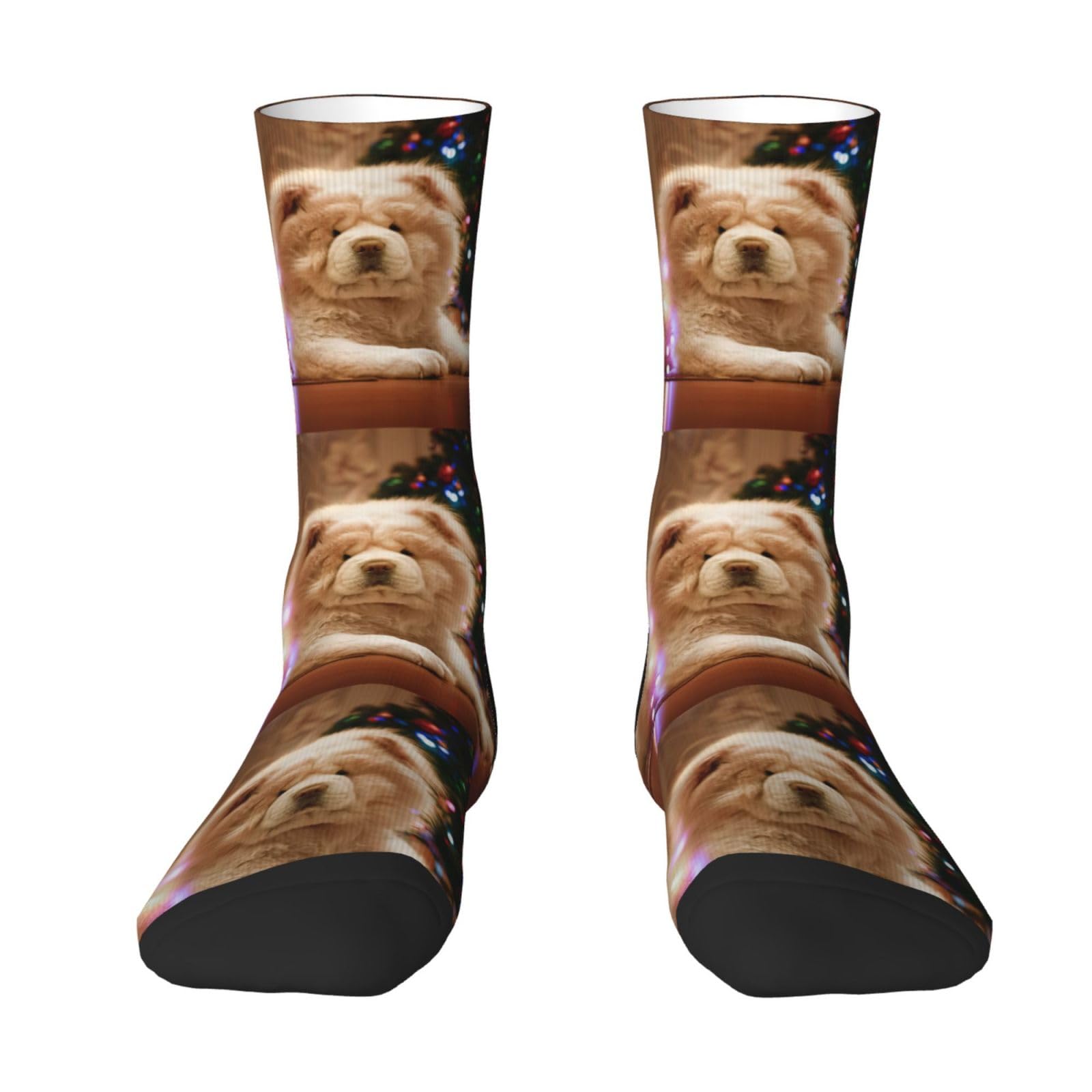 YANDM Chow Chow White Fluffy Dogs Pets Dogs Christmas, Crew Socks Compression Socks Casual Novelty Sports Socks For Unisex