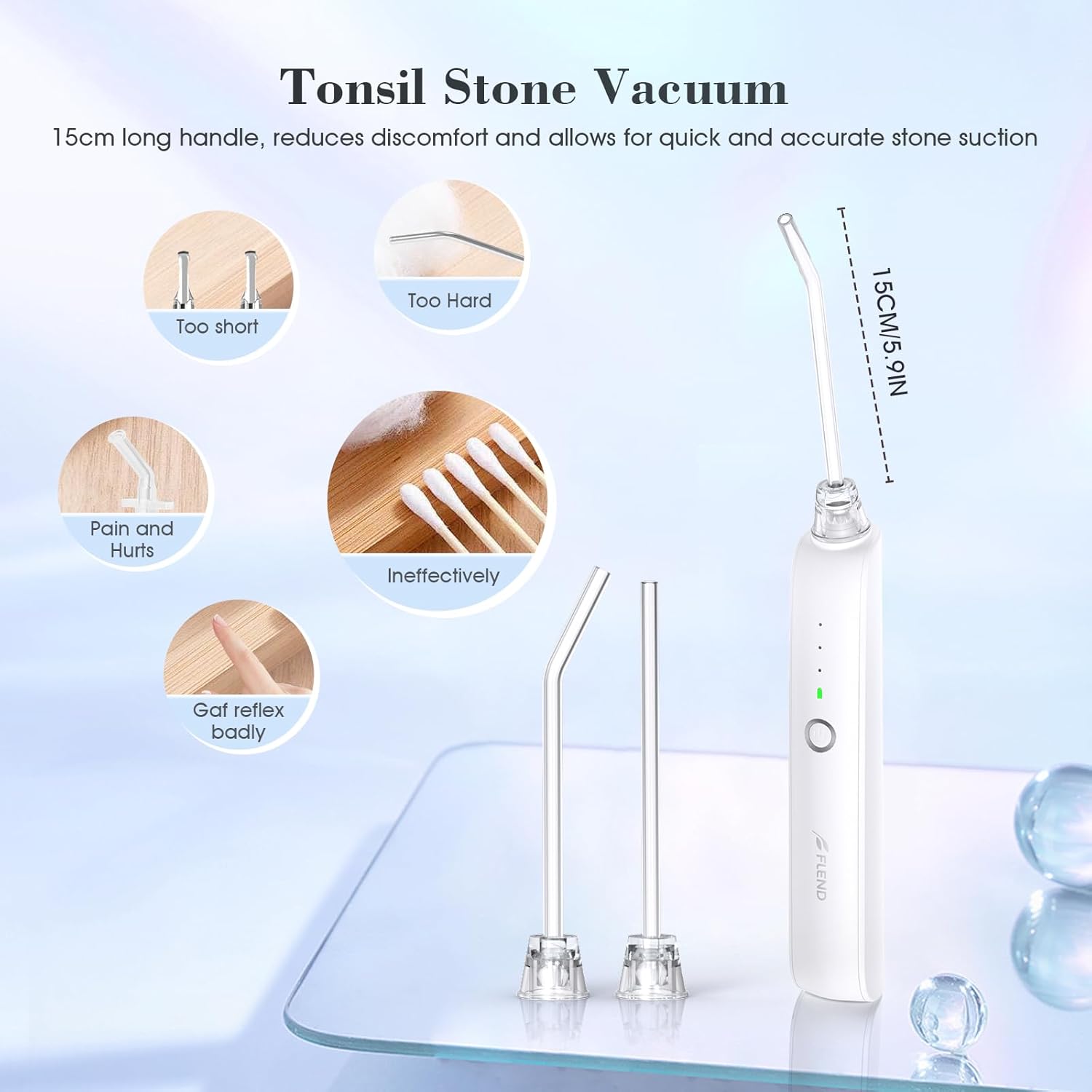 Tonsil Stone Remover Kit,3 Modes Electronic Tonsil Stone Remover Vacuum,Oral Irrigator for Best Tonsil Stone Remover LED Light,Tonsil Stone Mouthwash 5X Magnifying Mirror,Fight Bad Breath Tonsil Stone