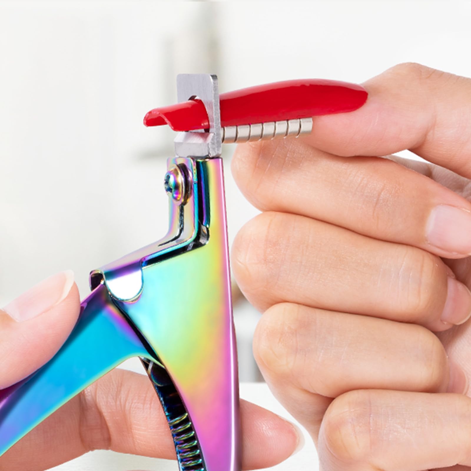 Acrylic Nail Clippers with 15pcs Magnet Sizers Professional Nail Clippers Cutters for Long Acrylic Gel Nails Tips Adjustable