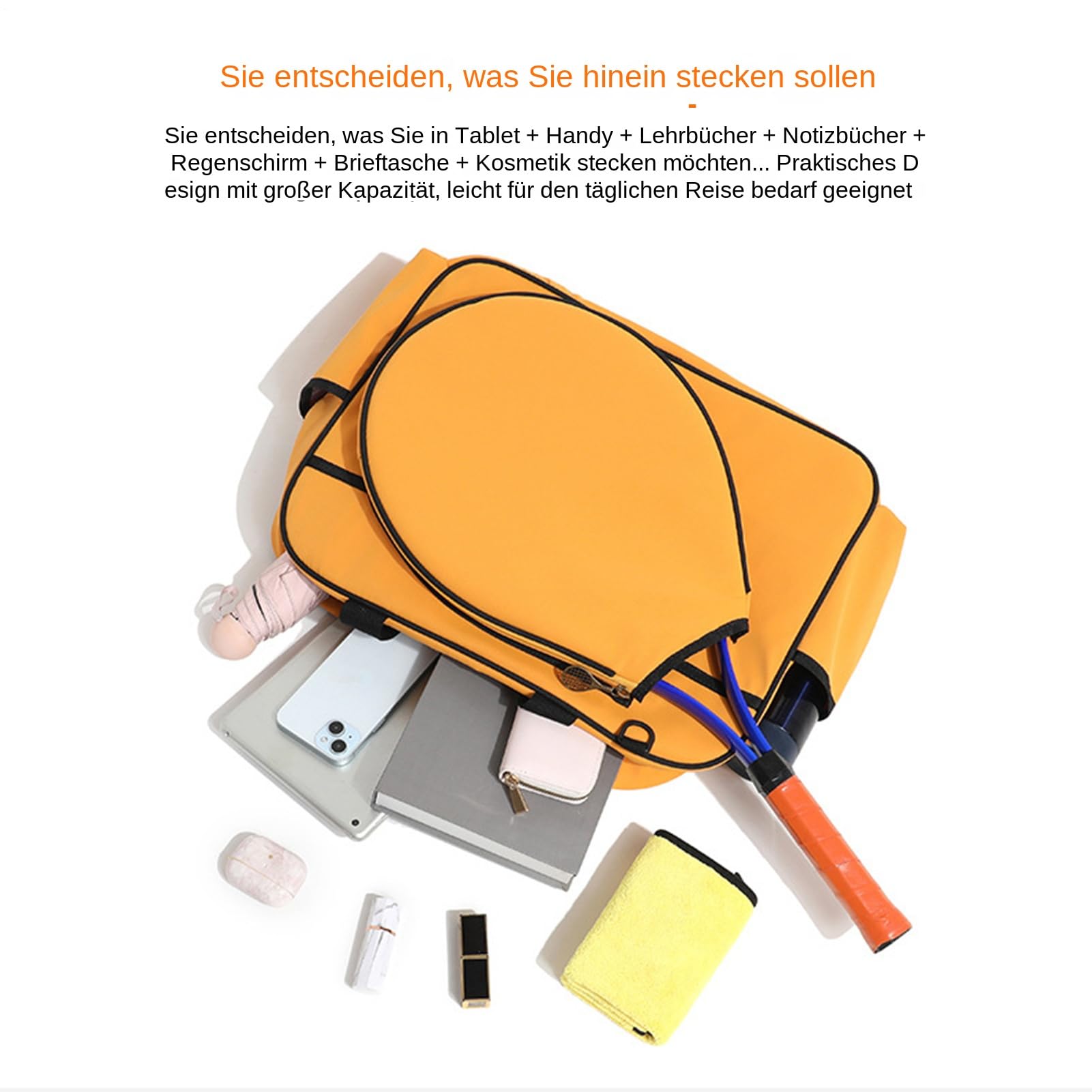 Borsa per racchette da badminton – Elegante borsa da trasporto, zaino portatile | Fodera interna in poliestere leggera e resistente, struttura moderna e raffinata, perfetta per viaggi, scuola e