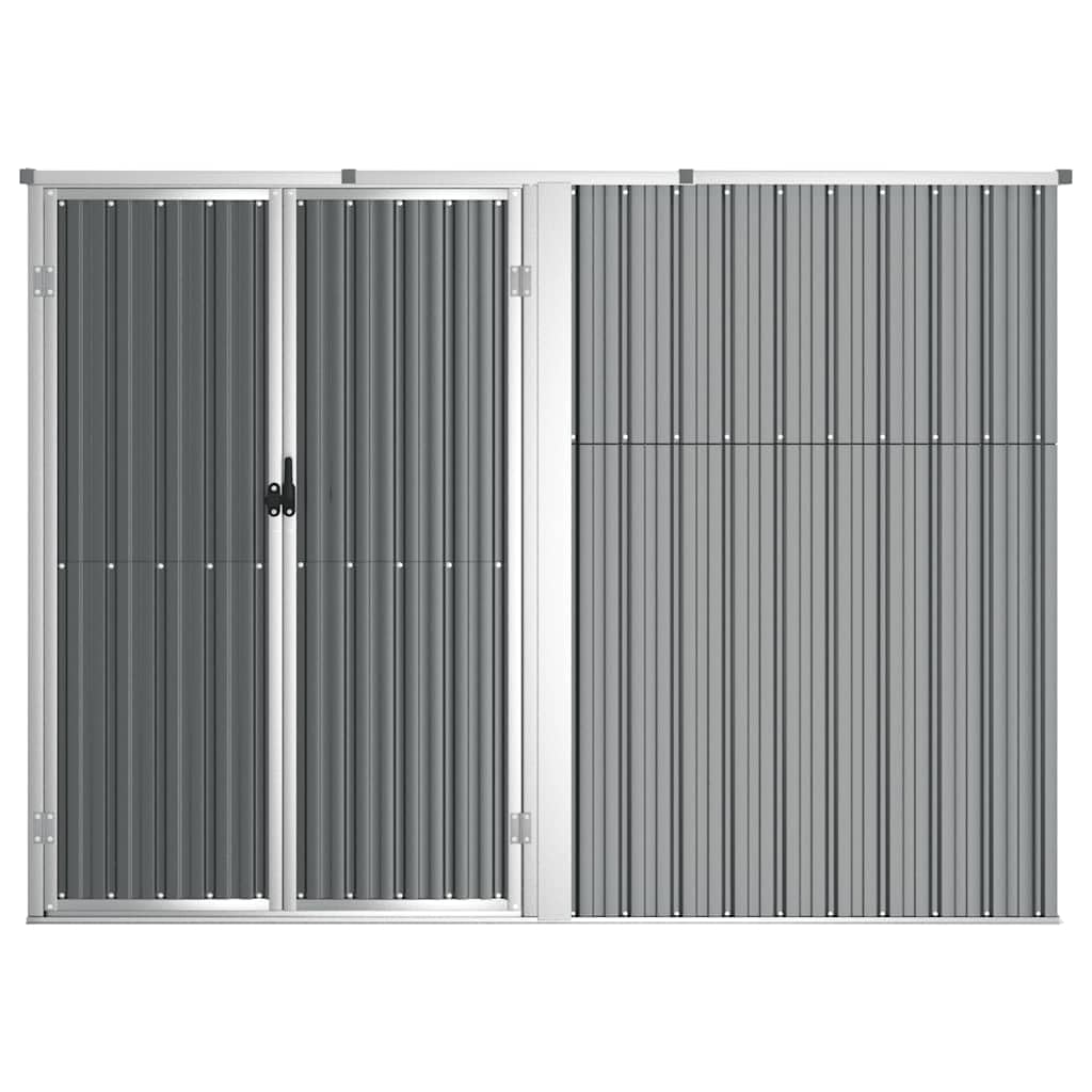 Casetta per attrezzi, grigio, 225 x 89 x 161 cm, in acciaio zincato