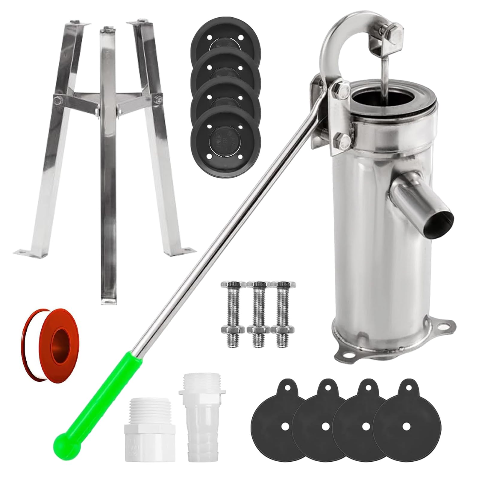 Juego Completo De Bomba Manual, Bomba De Agua Manual Completa De Acero Inoxidable Con Soporte De 58 Cm Ideal Para Jardín Patio Granja Y Pozo Doméstico