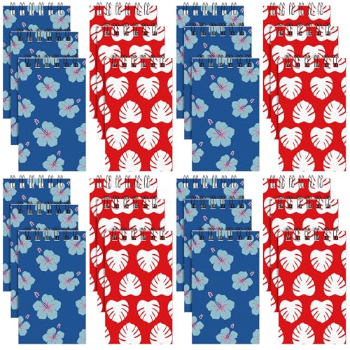 Mini blocs-notes à spirale Resurhang 10 x 6,1 cm sur le thème hawaien pour enfants - Lot de 24
