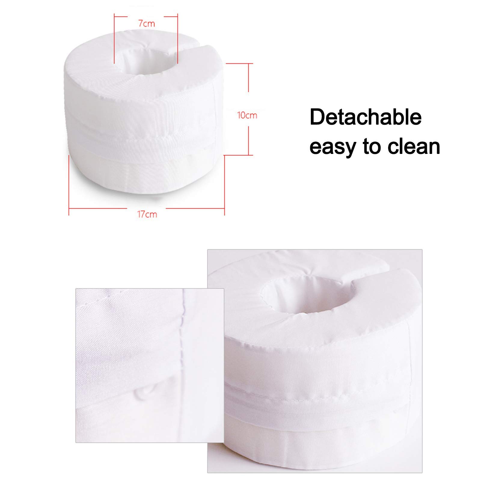 Almohada de Apoyo para pies con Espuma viscoelástica para Cama, Elevador de pies Que Alivia la presión en los pies, cojín de Apoyo para el Tobillo Que previene,White