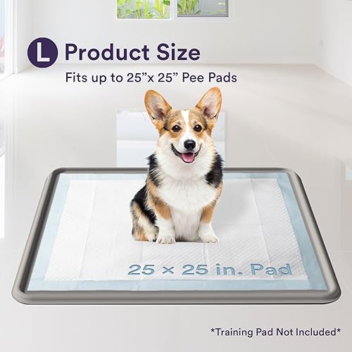 Miniatura 23 de Soporte para bandeja de orina para perros, se adapta a hasta 25 x 25 pulgadas. Almohadillas cuadradas de entrenamiento para orinal antiderrames