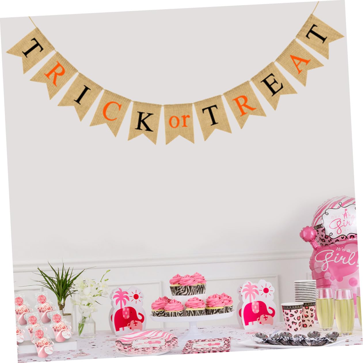 Abaodam 3 Stücke Halloween Girlande Leinen Schwalbenschwanz Banner Trick Oder Behandeln Decor Party Prop Leichte Halloween Dekoration