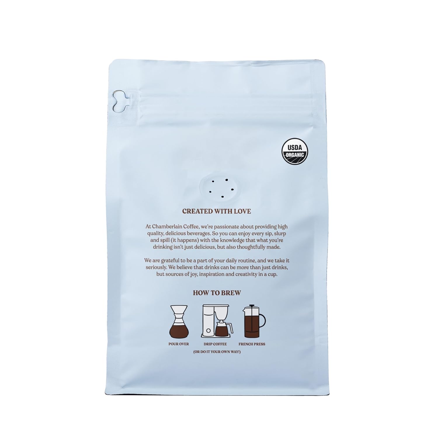 Chamberlain Coffee Organic Peppermint Mocha Medium Roast Coffee Blend - Ground - Well Balanced with Rich Dark Chocolate and Peppermint Notes, Perfect for Everyday Moments - 10 oz