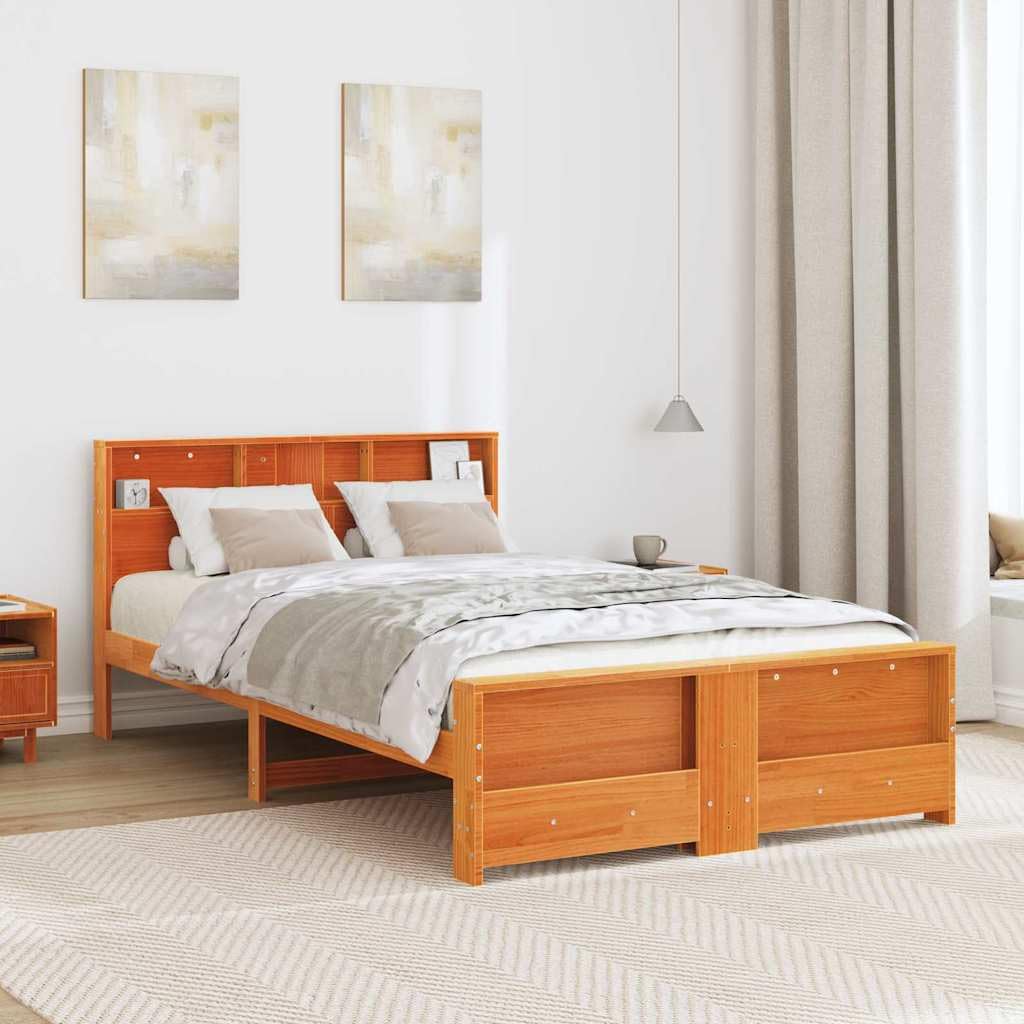 Lite drewno sosnowe platforma nowoczesna 120x190 cm brązowy