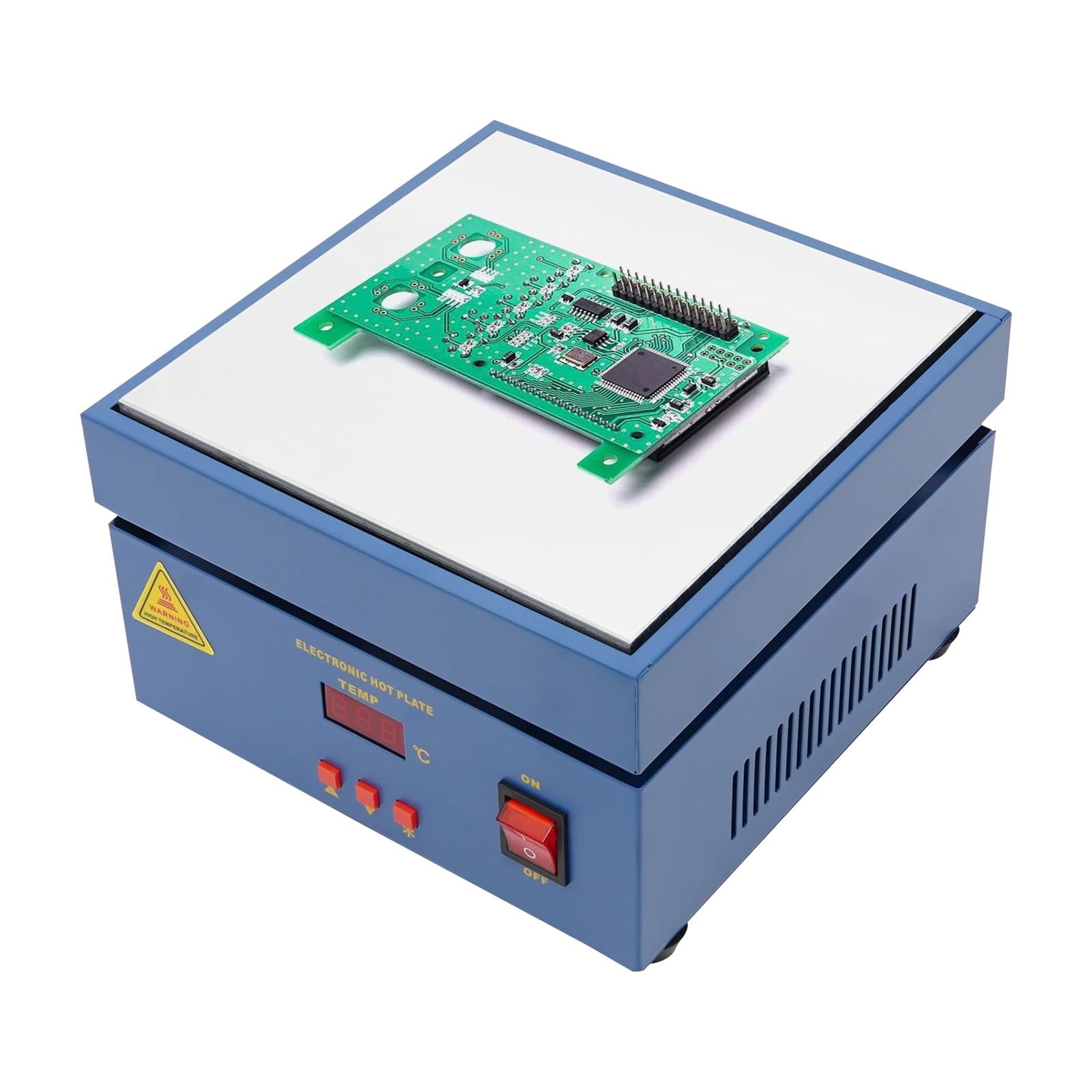 Stacja lutownicza, Cyfrowa stacja podgrzewania o mocy 800 W, płyta grzejna 20x20 cm do przeróbki PCB i BGA