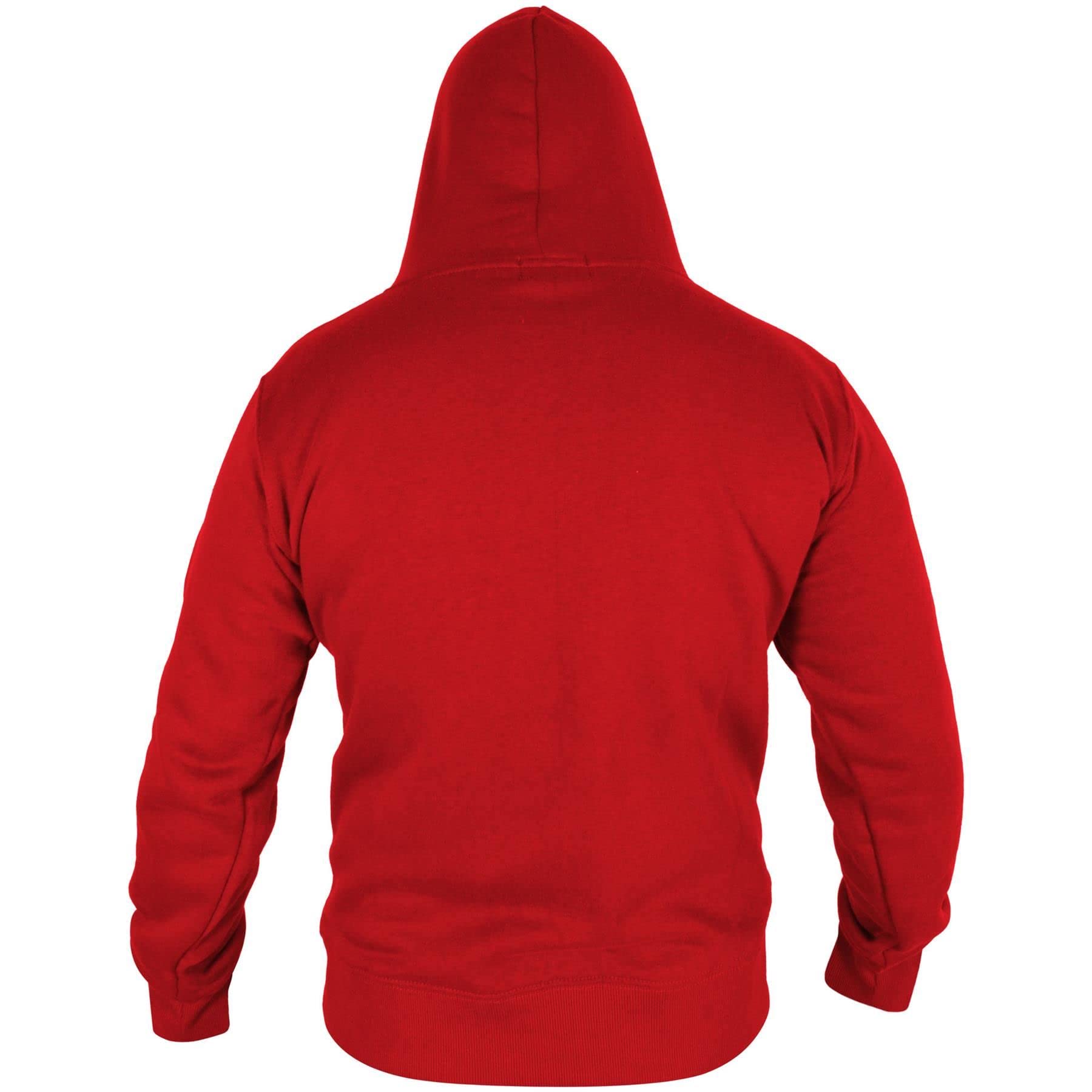 A2Z Męskie runo Zwykły błyskawiczne Bluza Zakapturzony bezpieczeństwo - Zipper Red XL