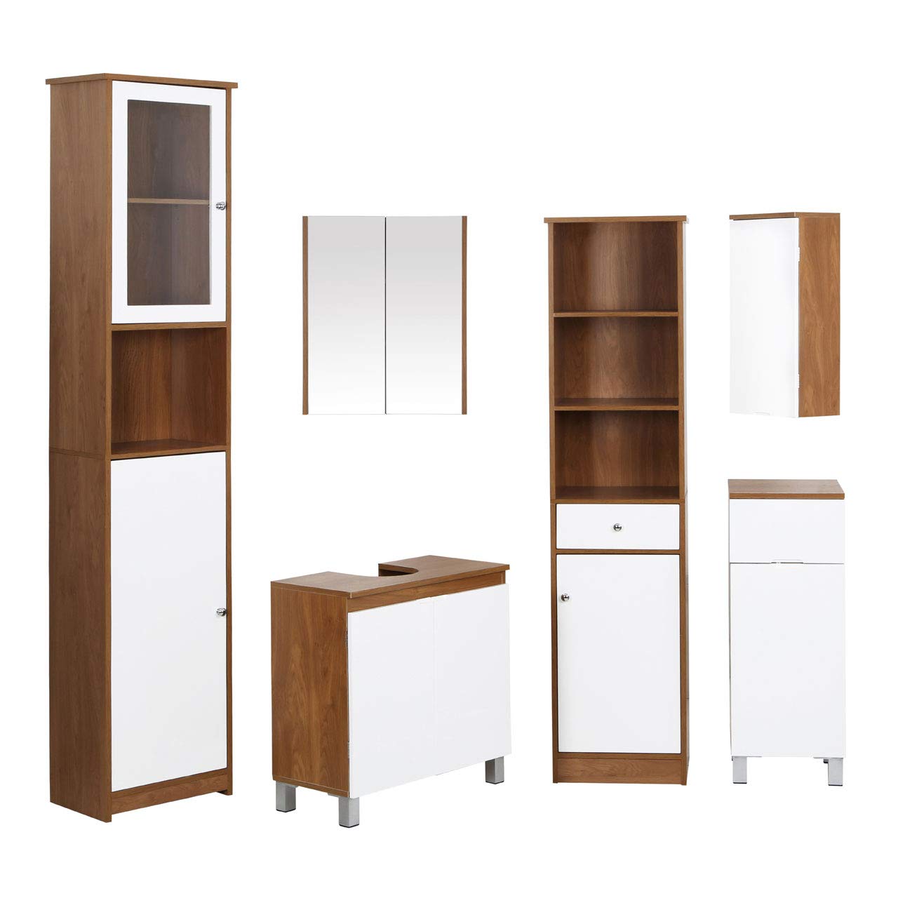 Premier Housewares 2403290 Armoire Murale avec 1 Porte Effet Chêne/Miroir