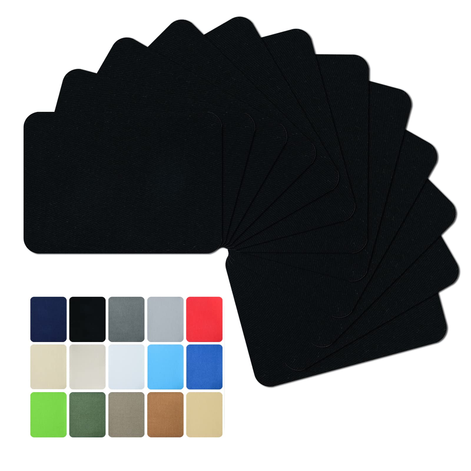 Guokuai 6-Pack Iron-On Fabric Patches - Strong Glue, 100% Cotton, 3x4.25" For Repair (Dark Blue) - View #5