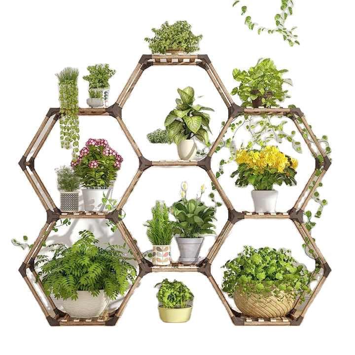 Snazzy Hexagonal Plant Stand Indoor Plant Stand for Multiple Plants Outdoor Large Wooden Plant Shelf 6 Tiered 9 Potted Plant Holder Flowers Stand for Patio Balcony Window Living Room (B0CNVRWXKV) Amazon Price History, Amazon Price Tracker