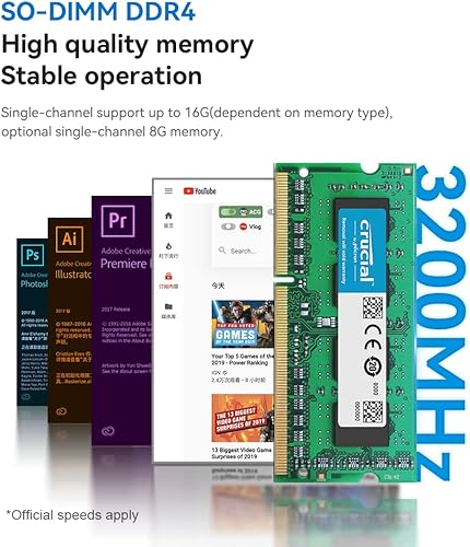 Miniatura 5 de Beelink MINIS 12 Mini PC con procesador N95 (4C4T), 16G DDR4500G SSD 4K UHD, puertos HDMI duales, WiFi5, BT4.2 Gigabit Ethernet Micro Computer