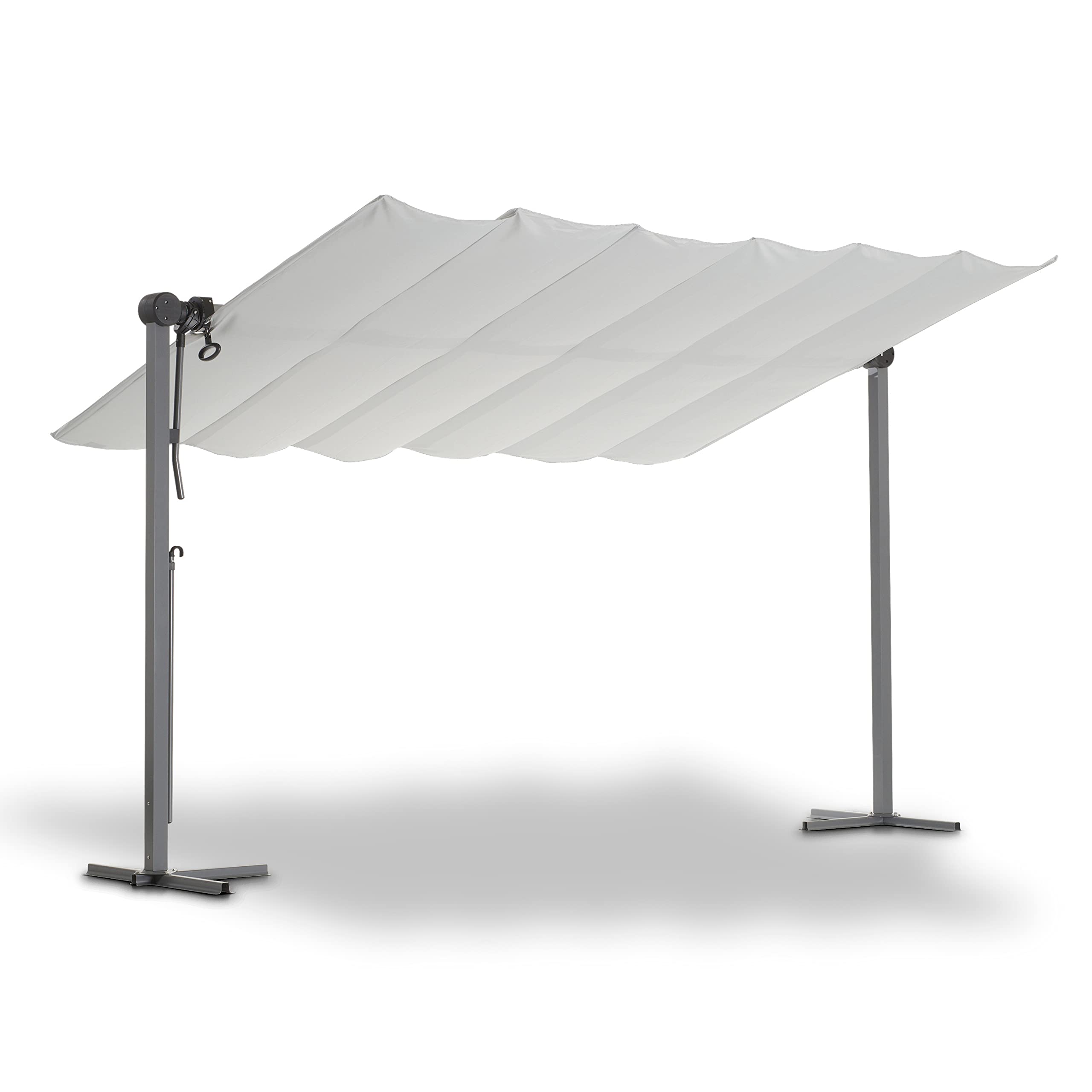 Leco Sonnendach 400x250x220 cm, silber, Polyester/Aluminium/Stahl
