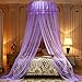 Moustiquaire,Baldaquin Rond Double Dentelle Princesse,Grande Dome Moustiquaire lit Double pour Sans Poinçon,Princesse Tente de Bébé Fille Enfant Adulte, Lit Limple au Lit King Size(mauve)