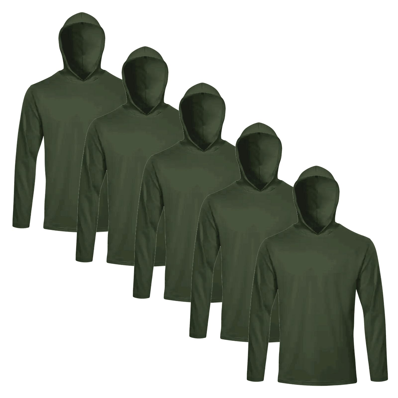 Gary Com 5 Packs Men Long Sleeve T-Shirts Quick Dry Athletic Running Activewear Workout Hoodies UPF 50+ UV Sun Protection