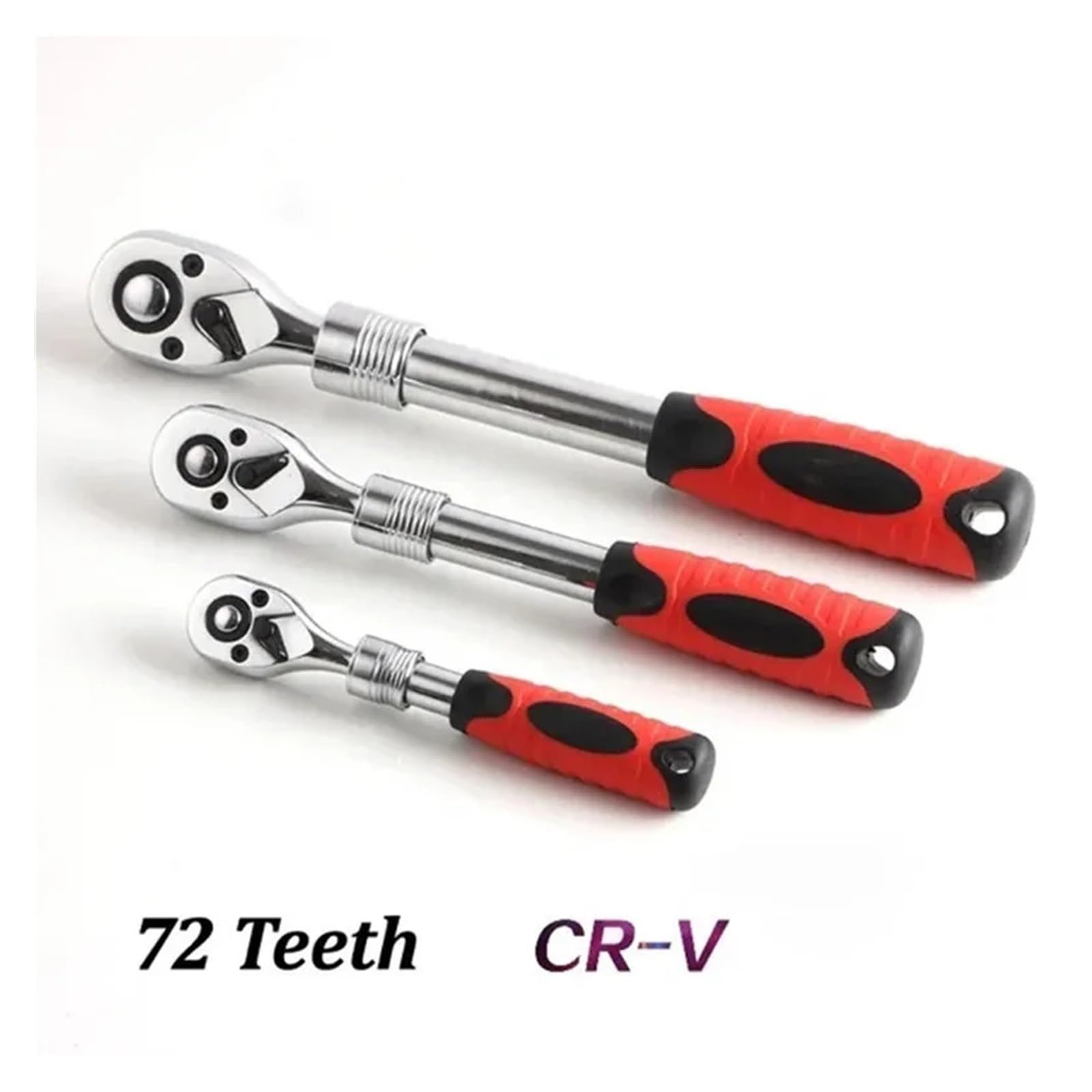 Profesjonalny Klucz Grzechotkowy Z 72 Zębami 1/2 "3/8" 1/4" Długość Rozciągania Teleskopowy Klucz Nasadowy CR-V Grzechotka Z Mechanizmem Szybkiego Zwalniania Przyjazny W UżYciu(Style 3)