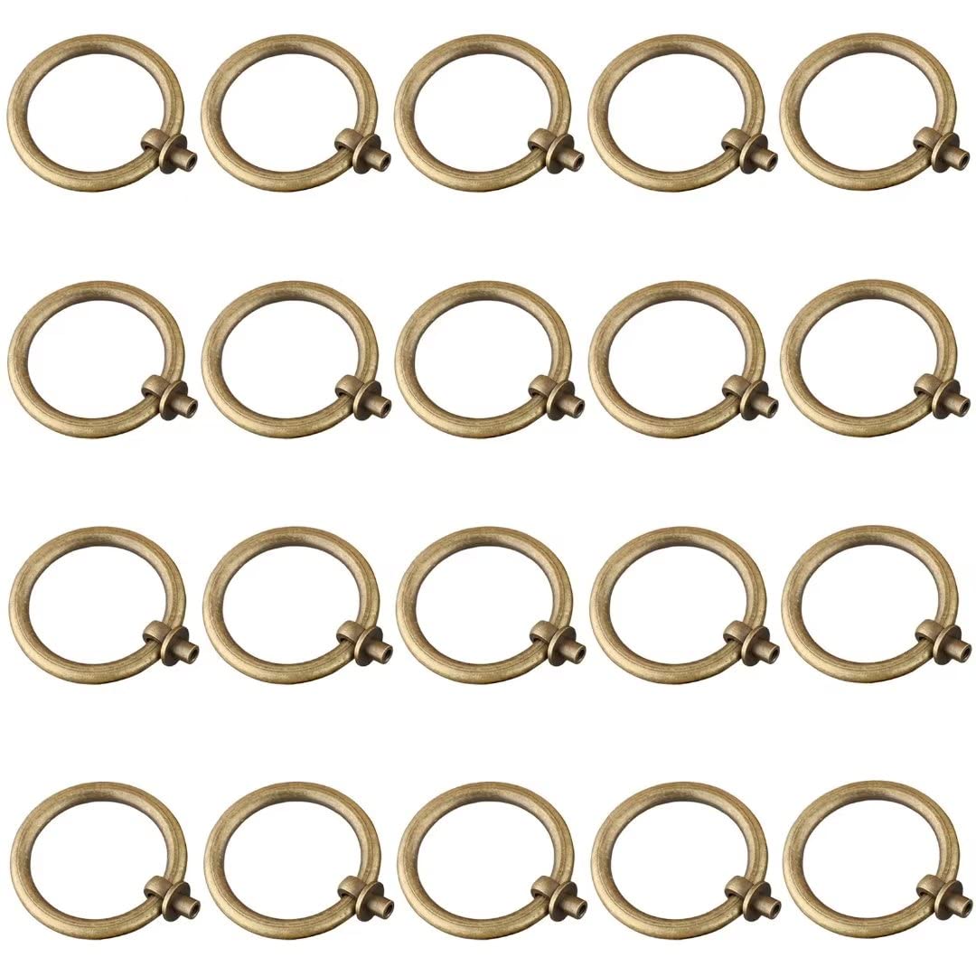 SBZIOJHDR Drawer pulls, 20 Pcs Pulls Handles for Cabinet Drawer Cupboard Wardrobe Single Hole and Knobs(Bronze,50mm Diameter)