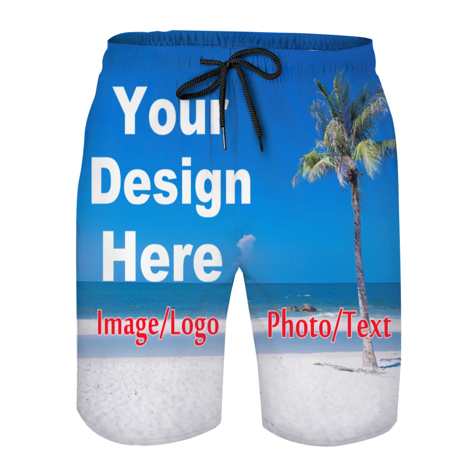 Aooedm Men's Muti-Color Custom Shorts For Personalised Beach Pants With Your Photo Picture Text