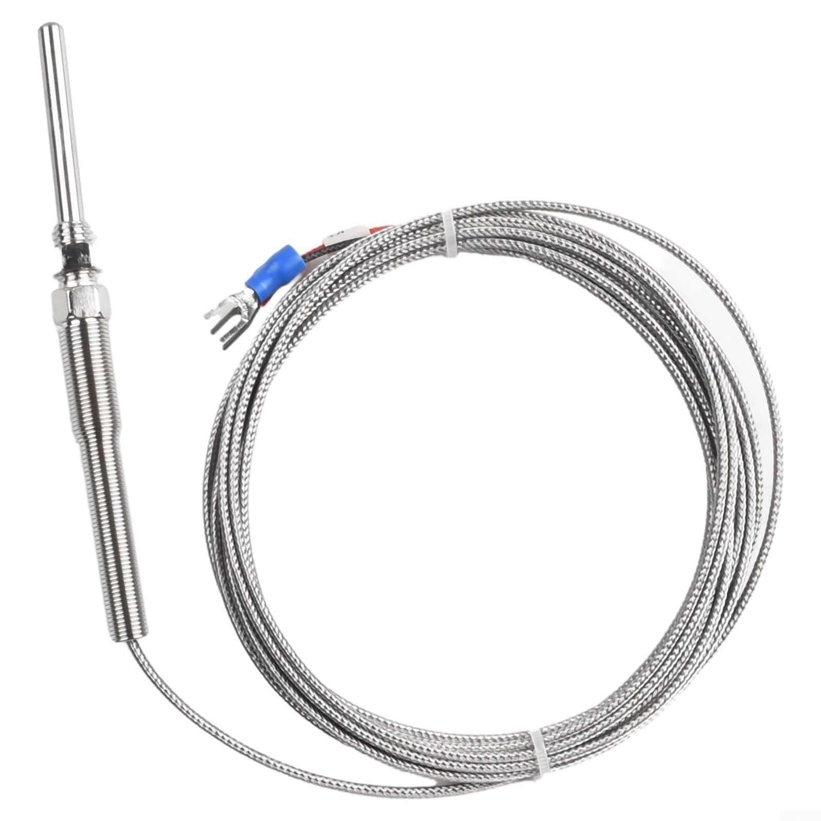 K-Type Thermoelement-Sonden-Sensor mit IP65 Wasserdichtigkeit, 0 °C bis 400 °C Bereich, M8 x 1,25 mm Schraube, 30–200 mm Sondenlängen, 1–5 m Kabeloptionen (50 mm Draht)