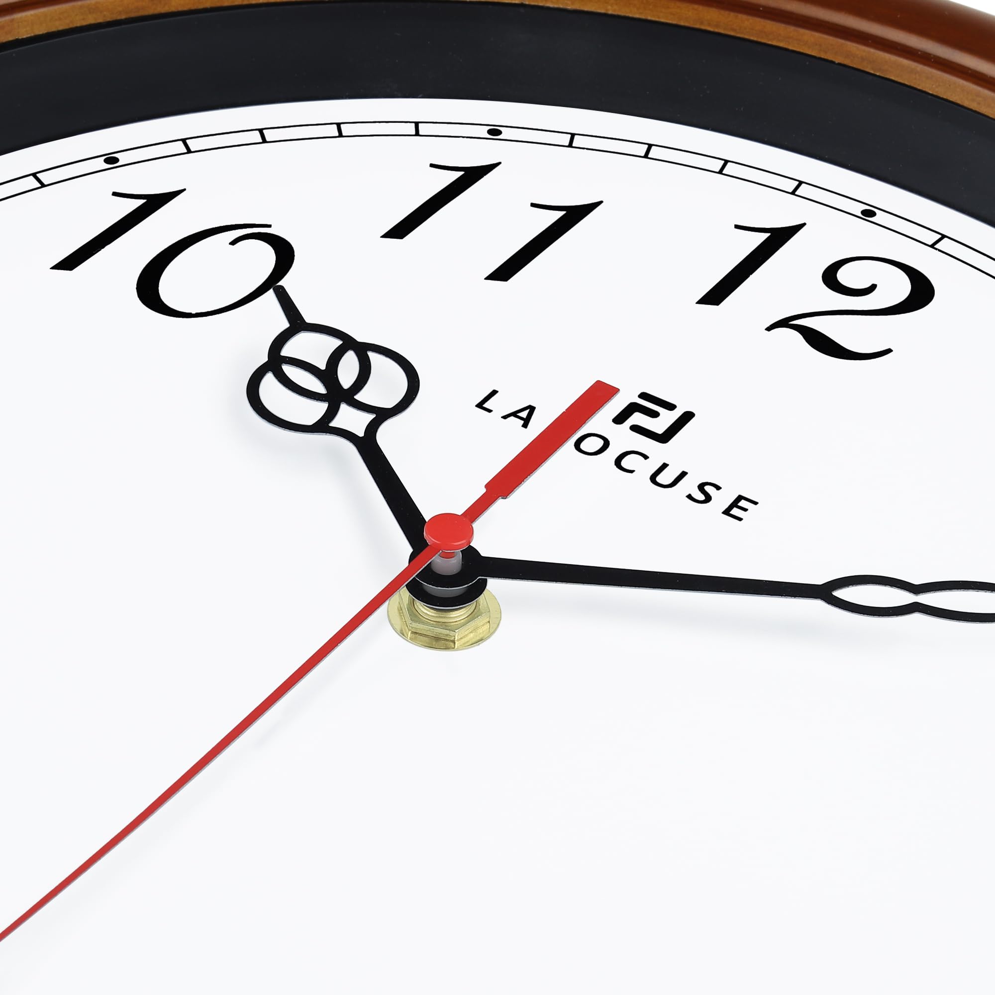 Lafocuse Horloge Murale Bois Massif Vintage 30cm Silencieuse Design Retro