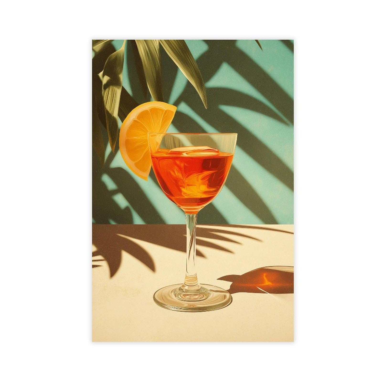 YWTJAX Sunlit Citrus Cocktail Poster Canvas Poster for Bedroom Decor Gift