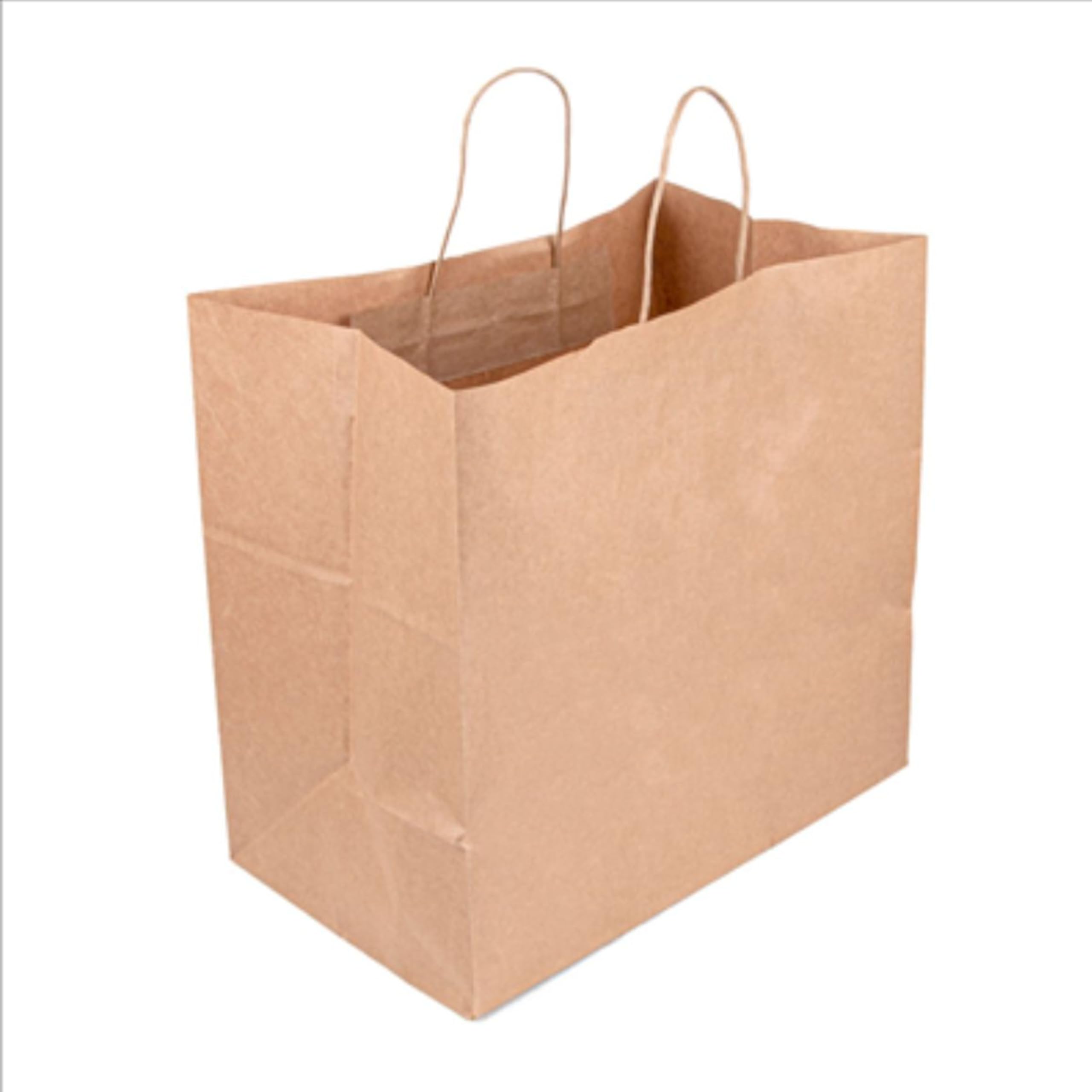 SANJOMA 250 Bolsas Catering Con Asas | Bolsas De Papel Kraft Natural | Biodegradables, Recicladas Y Reutilizables | Bolsas Con Asas Tamaño 18+21x28,5 Cm, Gramaje 90 G/M2 | Bolsas Papel Kraft Pequeñas