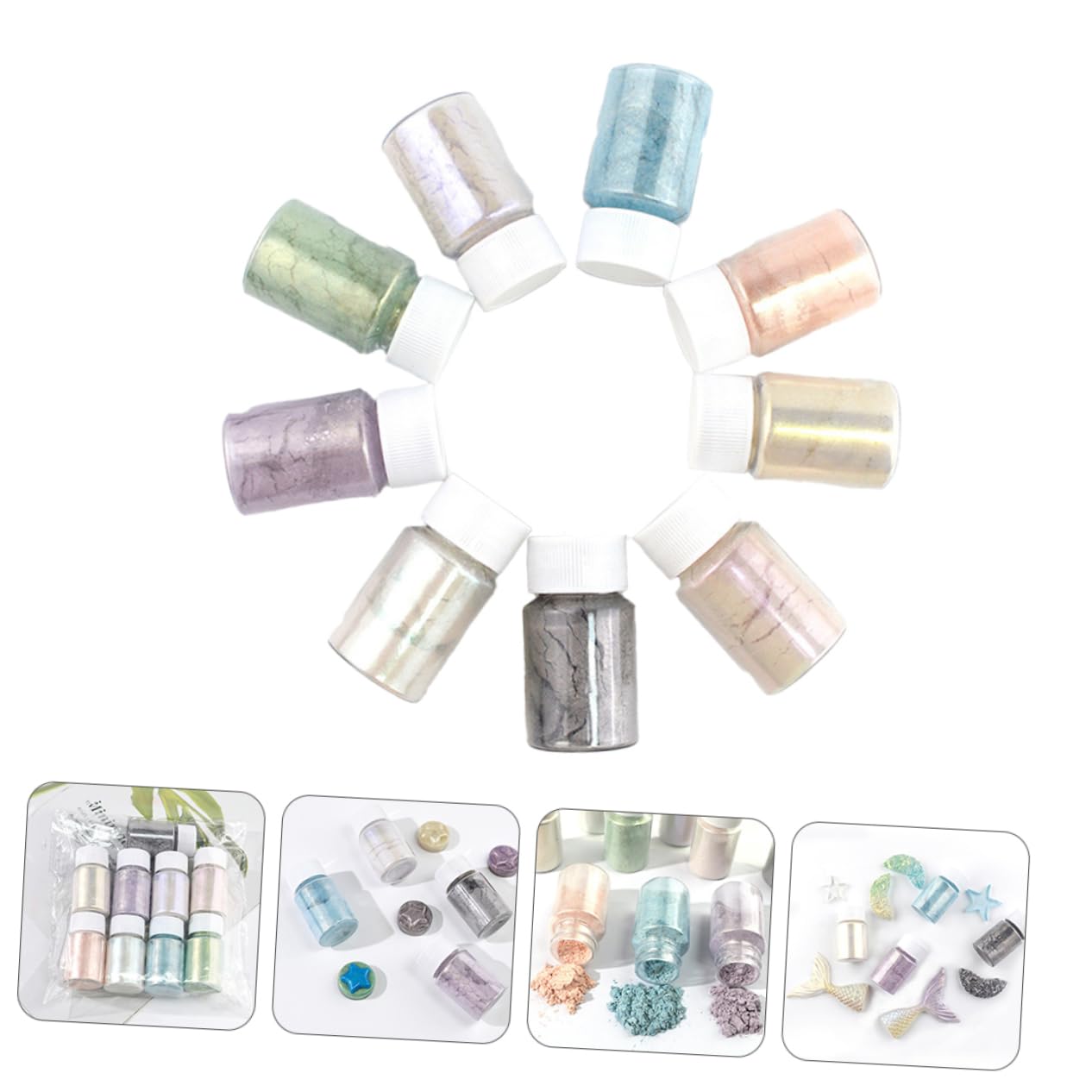 Lurrose 18pezzi Colori Mica Per Epossidica Cosmetici Naturali Per Manicure e Artigianali