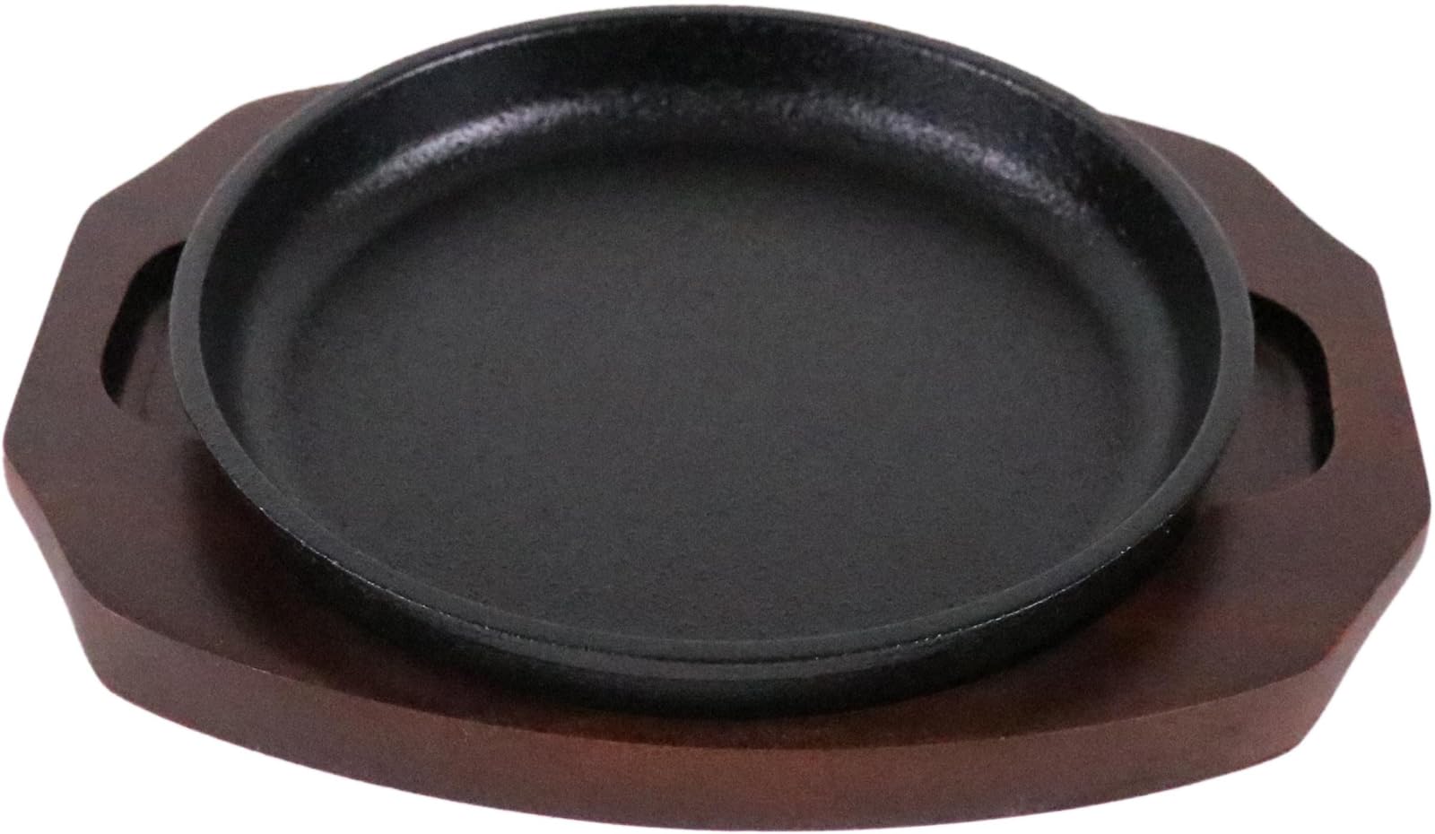 Cast Iron Sizzler Plate with Wooden Base
